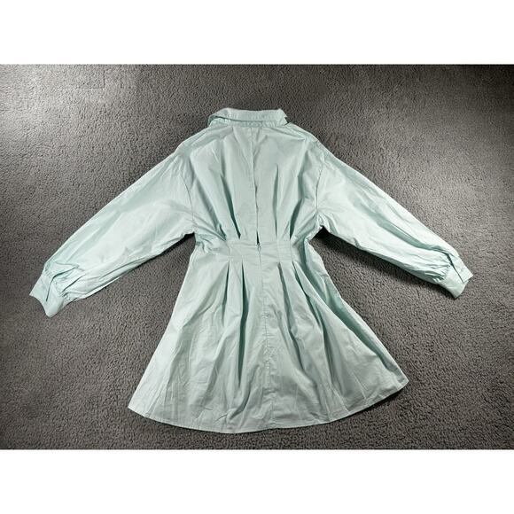 Shein Shirt Dress Women Medium Corset Front Collared Long Sleeve Open Back - Picture 2 of 8